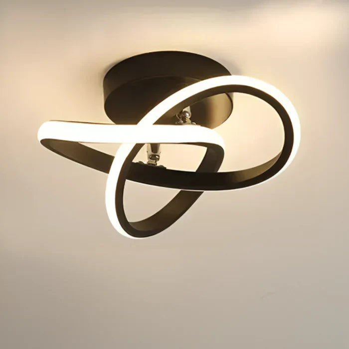Orbiloop LED Plafondlamp met Dubbele Ringstructuur in Abstract Design