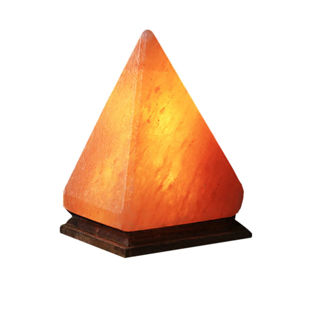 Himalayan Salt Lamp Crystal Rock LED Night Light with Wooden Base
