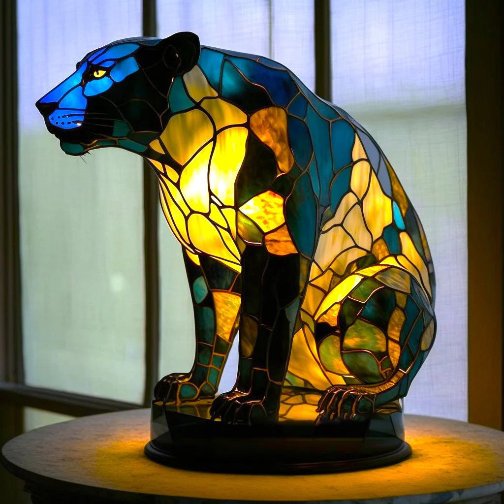 Stained Glass Table Lamp – Artistic Decorative Animal Lighting