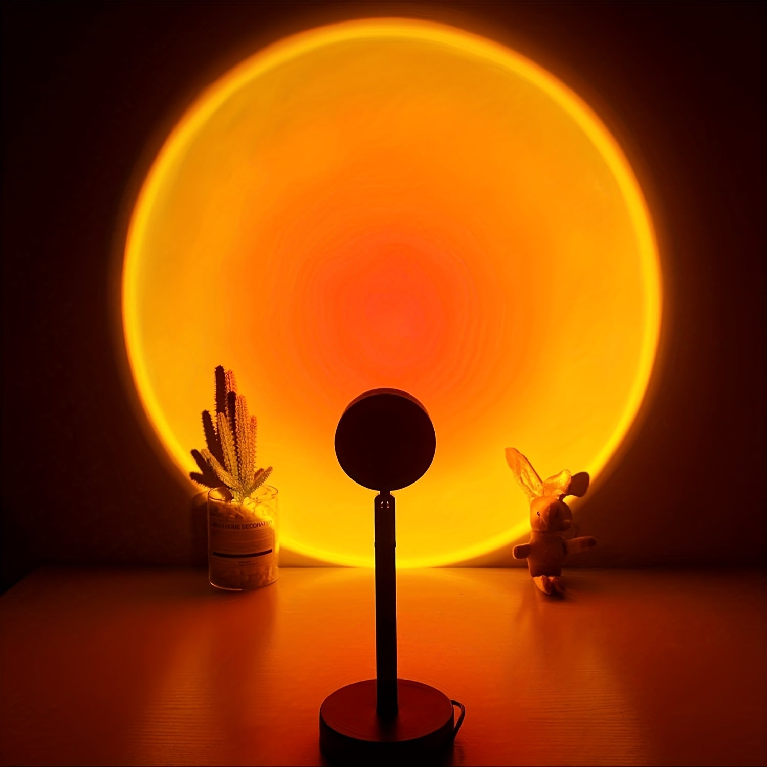 Sunset Lamp Projector with Rotating LED Night Light with USB for Room & Photography