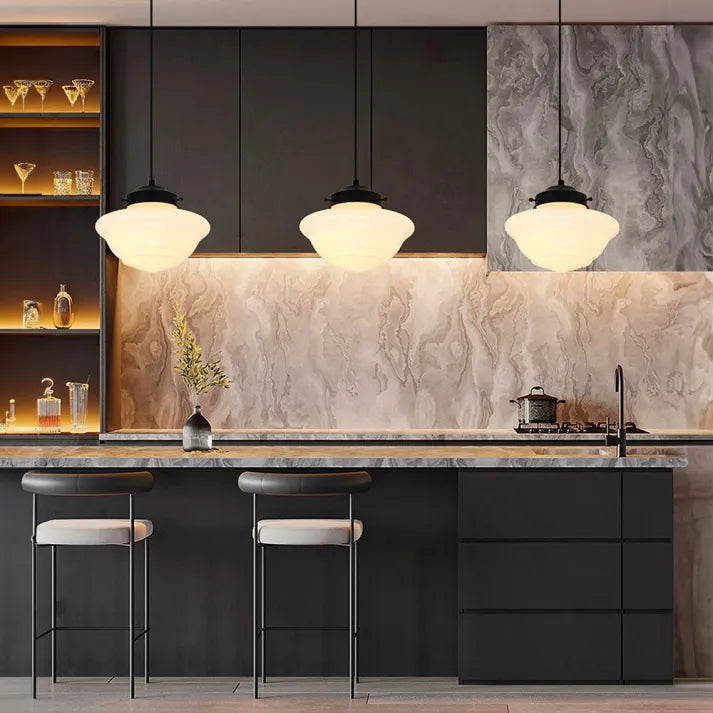 Stylish Pendant Light with Geometric Frosted Glass Style