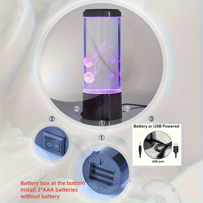Colorful LED Lava Lamp in Jellyfish Effect USB Table Lamp