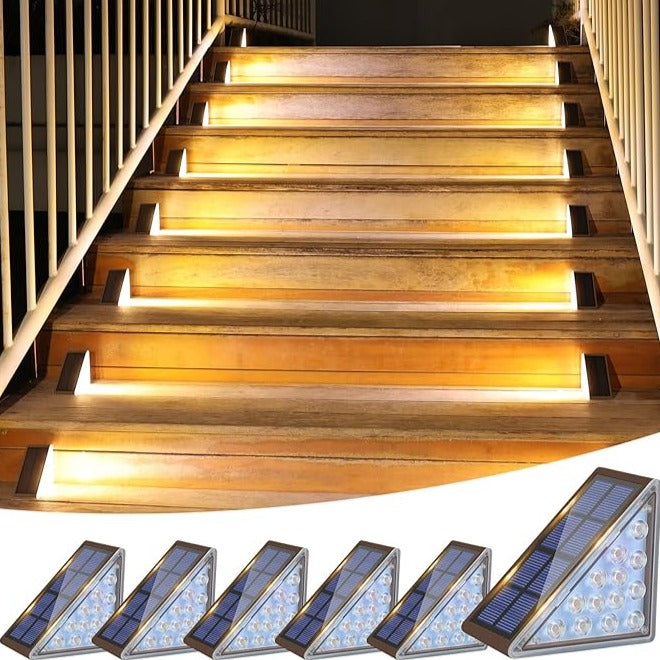 Solar Step Lights Waterproof Outdoor LED Stair Lighting