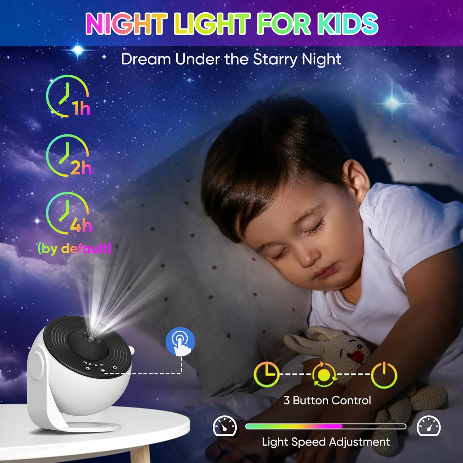 Celestial Dreams Galaxy Projector 360° Rotating Star Light with HD Films