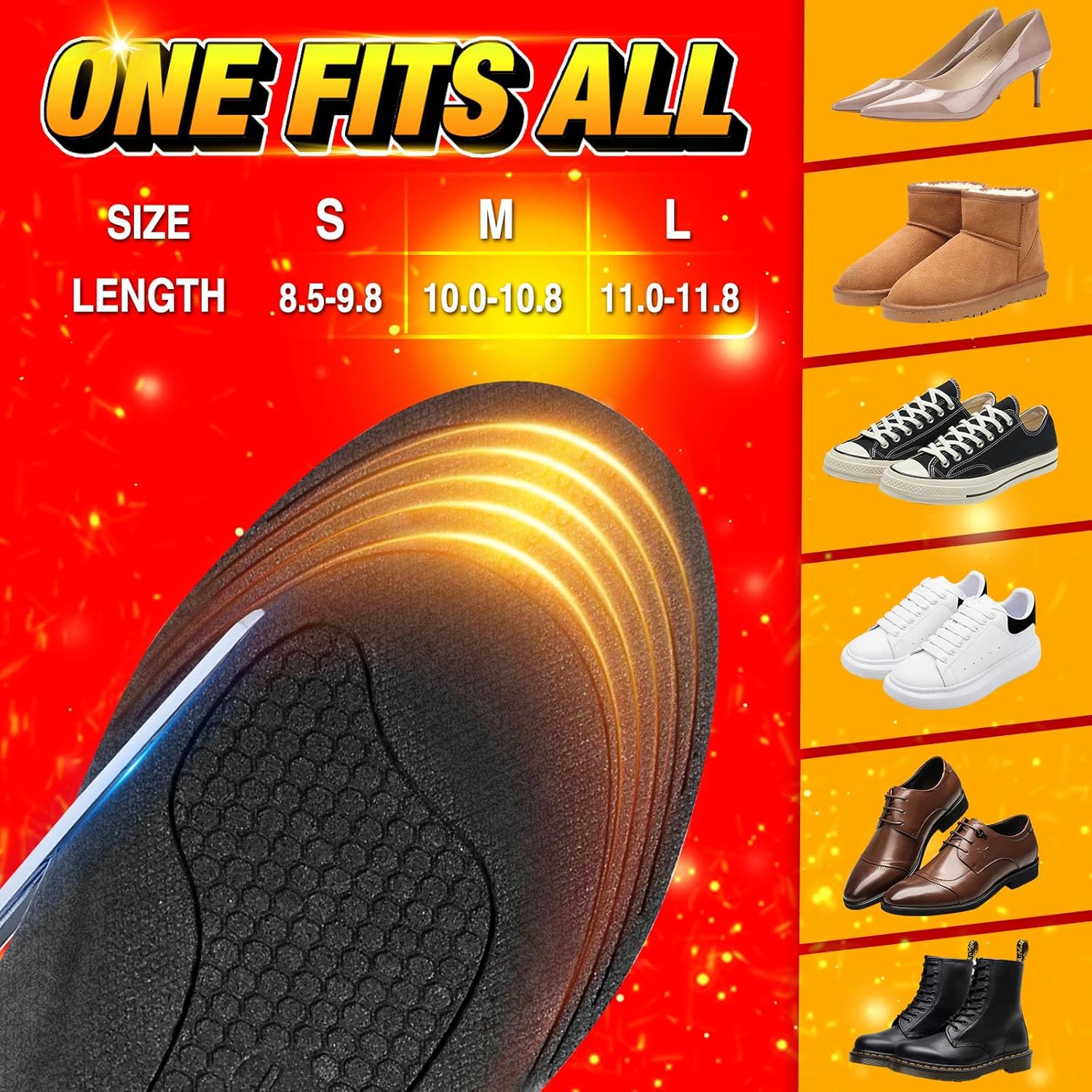 Rechargeable Heated Insoles Remote Control Foot Warmers