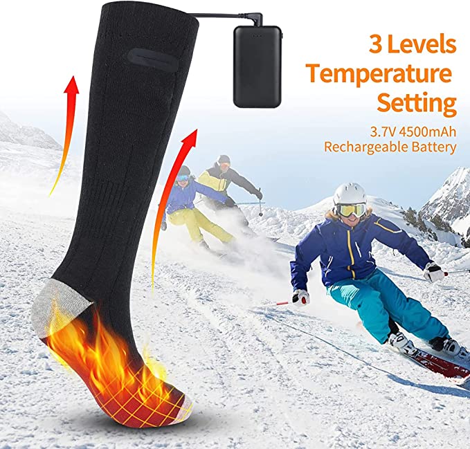 Unisex Electric Heated Socks with Battery Heat Fast, Powerful Warmth