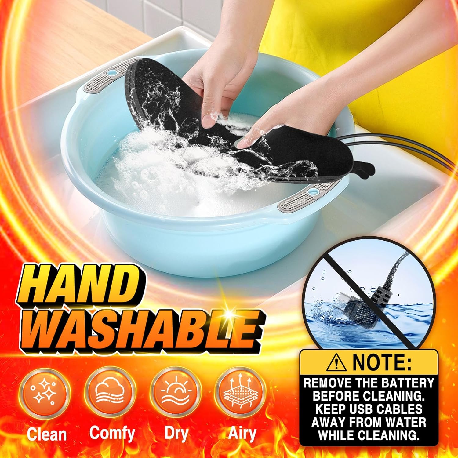 Rechargeable Heated Insoles Remote Control Foot Warmers