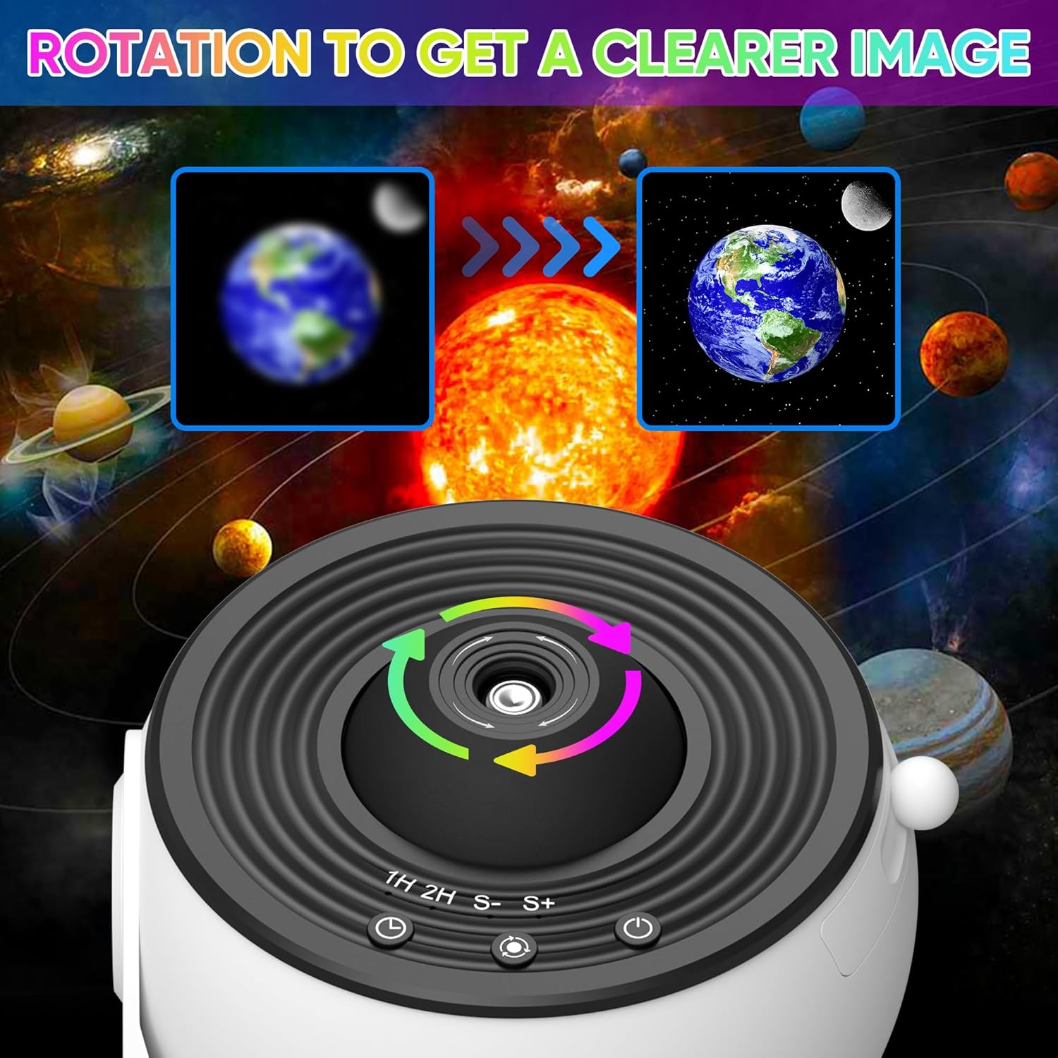 Celestial Dreams Galaxy Projector 360° Rotating Star Light with HD Films