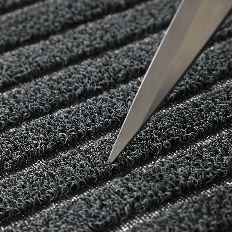 Weather mat black-gray ribbed pattern