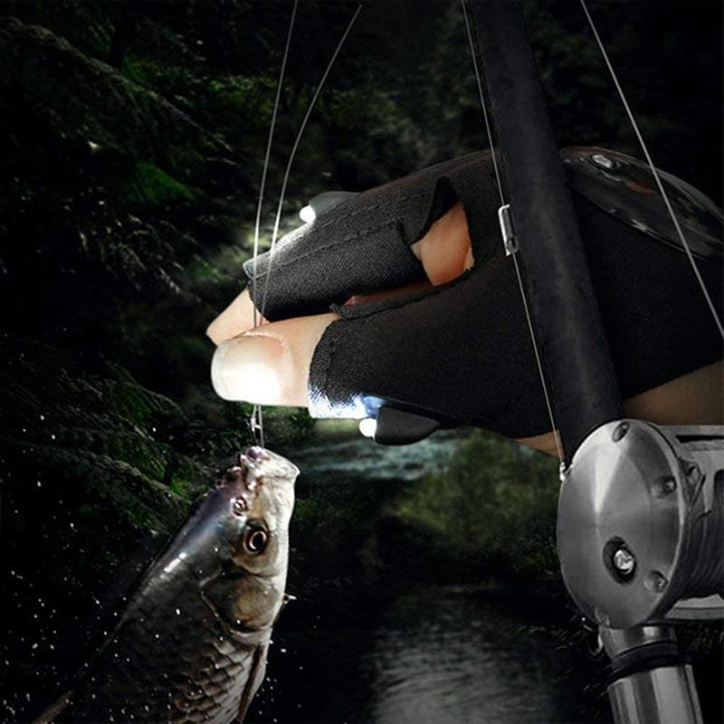Glove with combined LED lighting