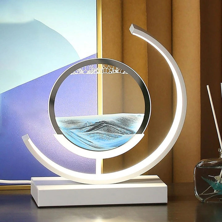 LED Sandscape Table Lamps for Living Rooms Flowing Sand Art with Adjustable Light
