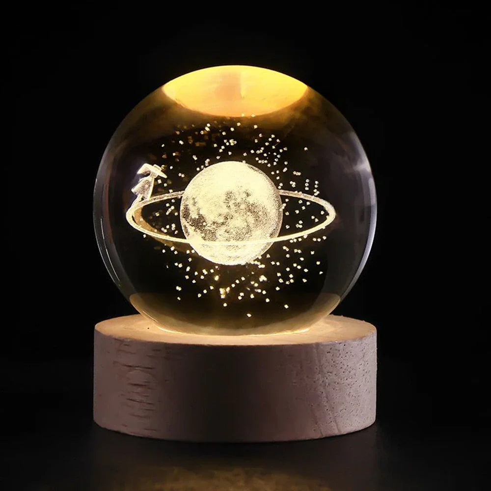 Luminous 3D Crystal Ball Glowing Planet Night Light