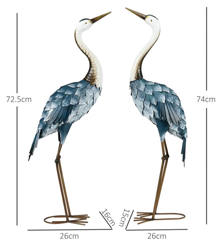 Decoratieve Tuinbeelden Kraanvogel Set