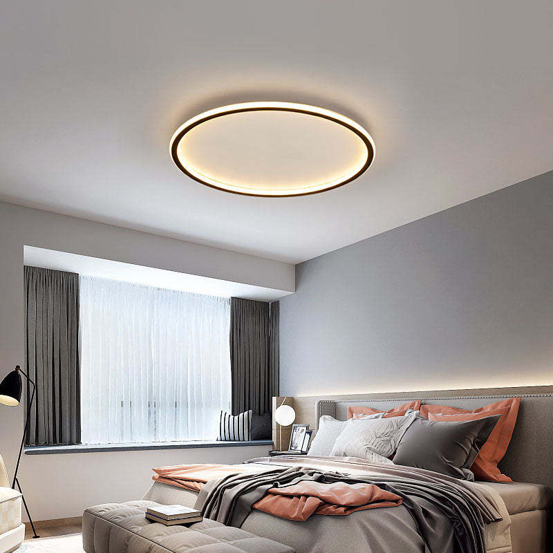 Modern LED Flush Mount Ceiling Light Round Design with Adjustable Brightness