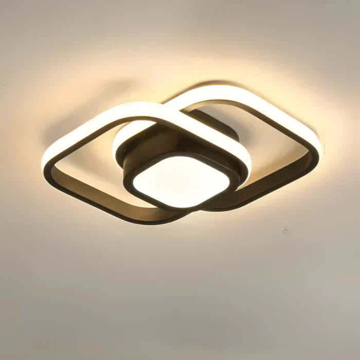 Orbiloop LED Plafondlamp met Dubbele Ringstructuur in Abstract Design
