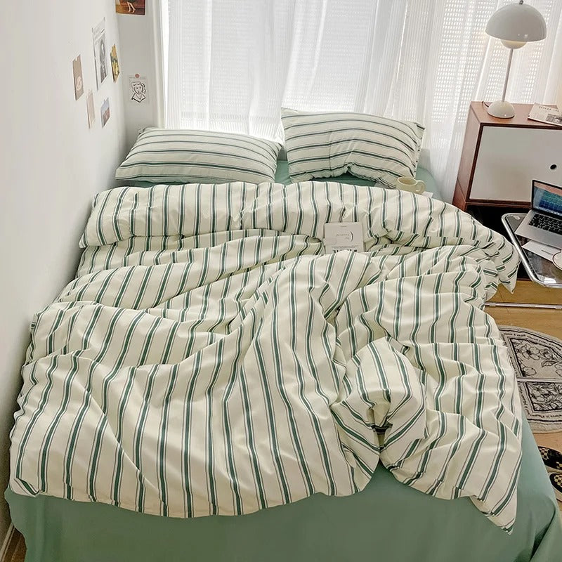 Timeless Striped Bed Set Complete Duvet & Pillowcase Collection