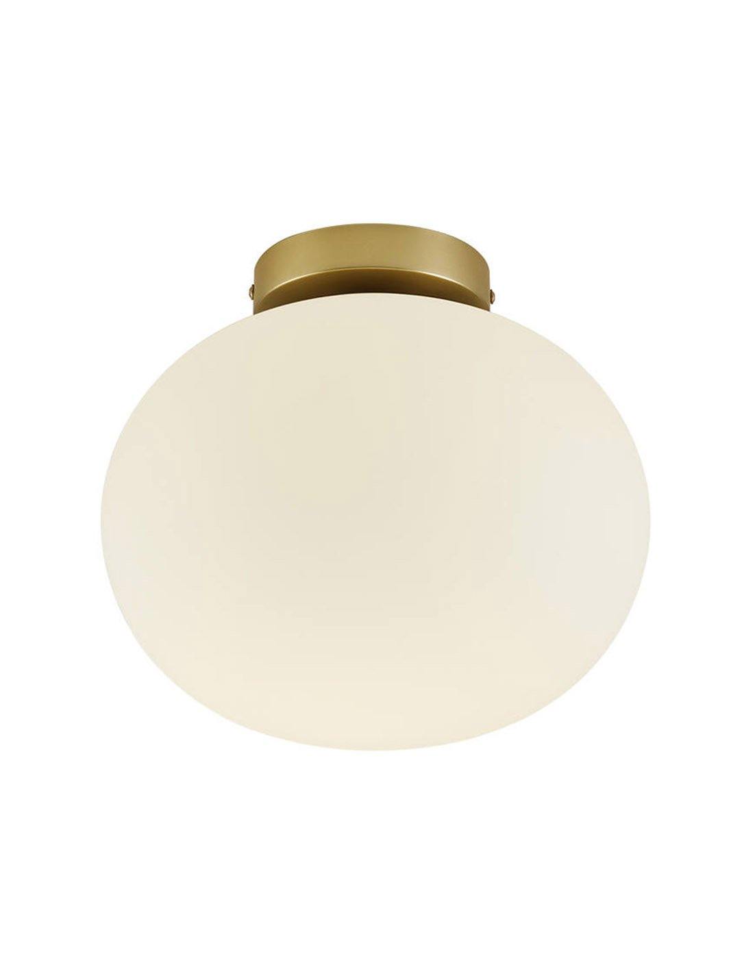Alton plafondlamp met opaalglas en messing detail