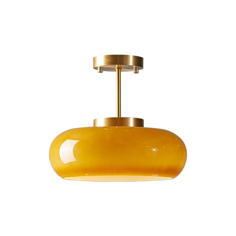 Modern Warm Tinted Round Ceiling Light for Living Room and Bedroom