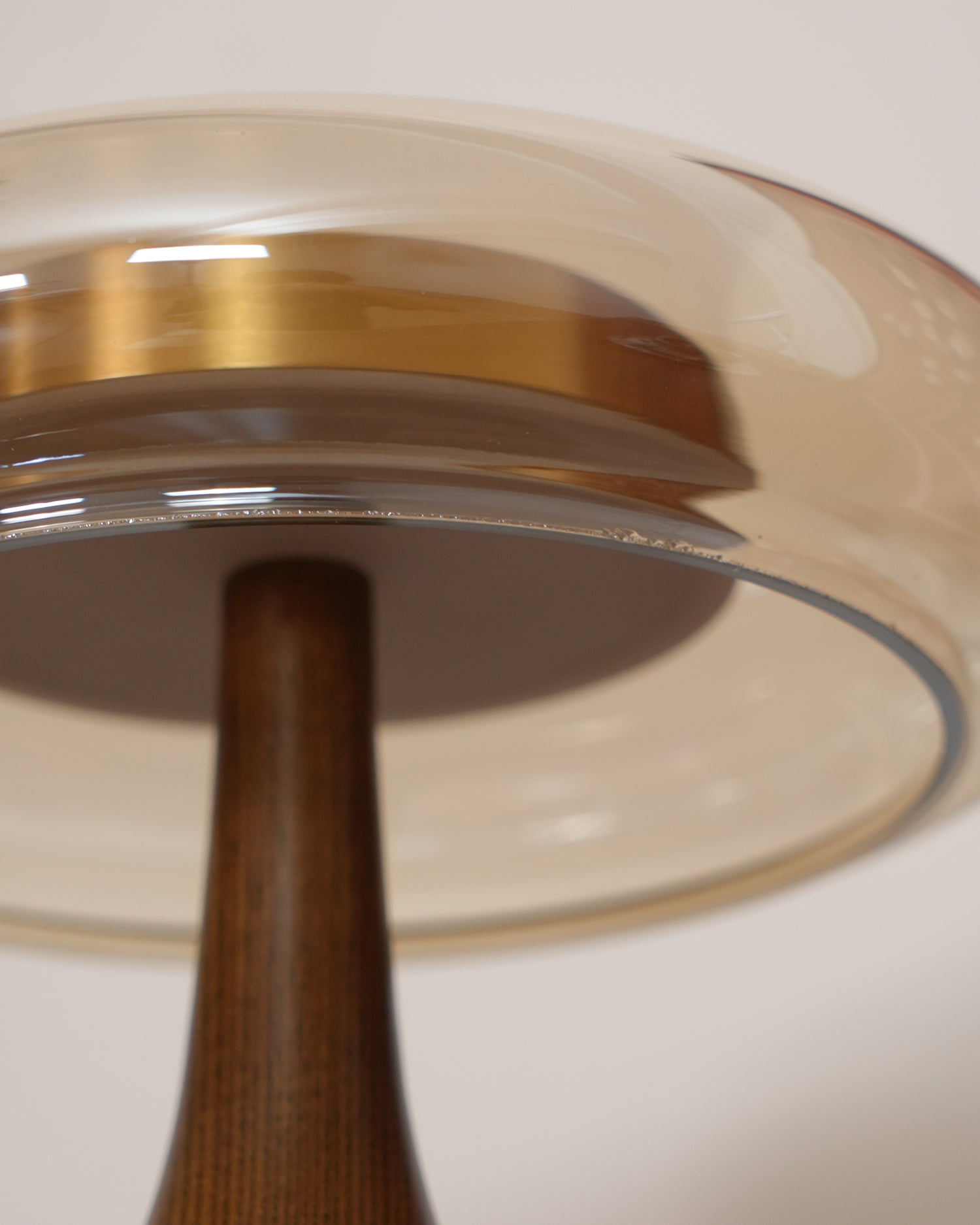 Brass & Wood Table Lamp LED with Warm & Cool Light Options
