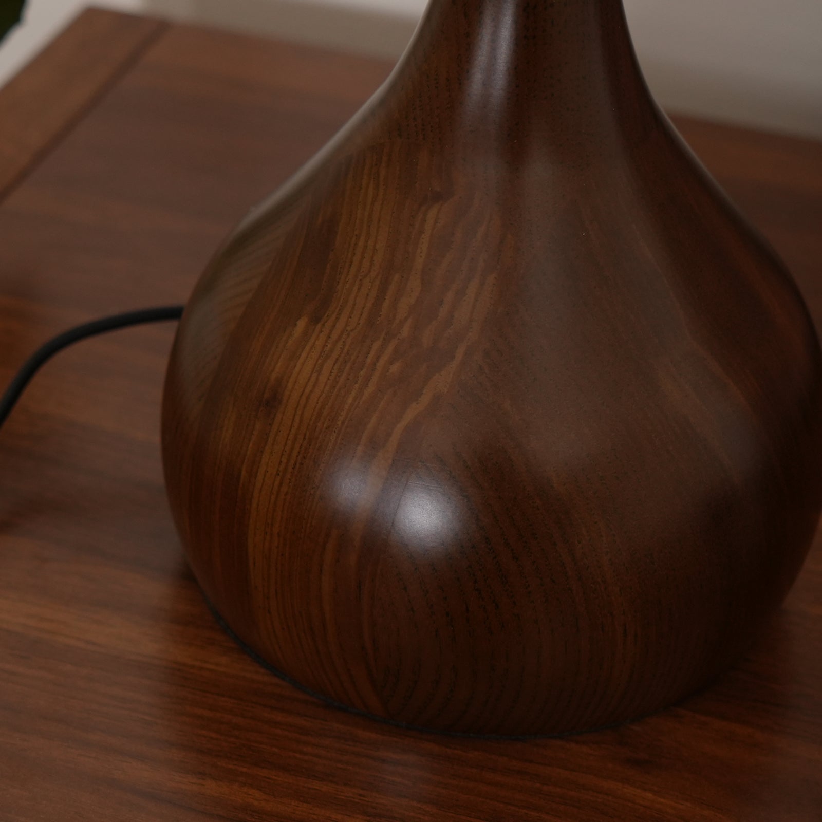 Brass & Wood Table Lamp LED with Warm & Cool Light Options