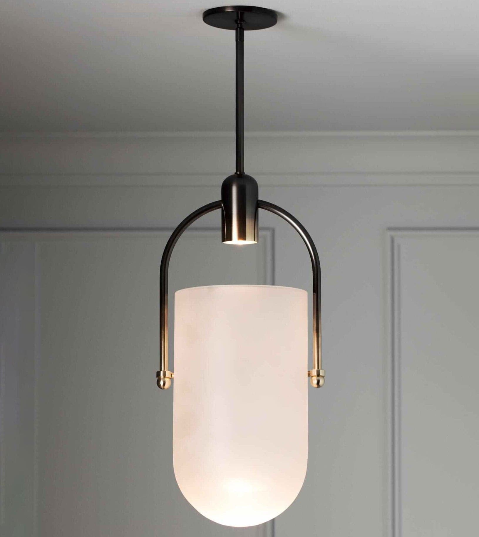 Modern Glass Pendant Light Frosted Dome LED Design