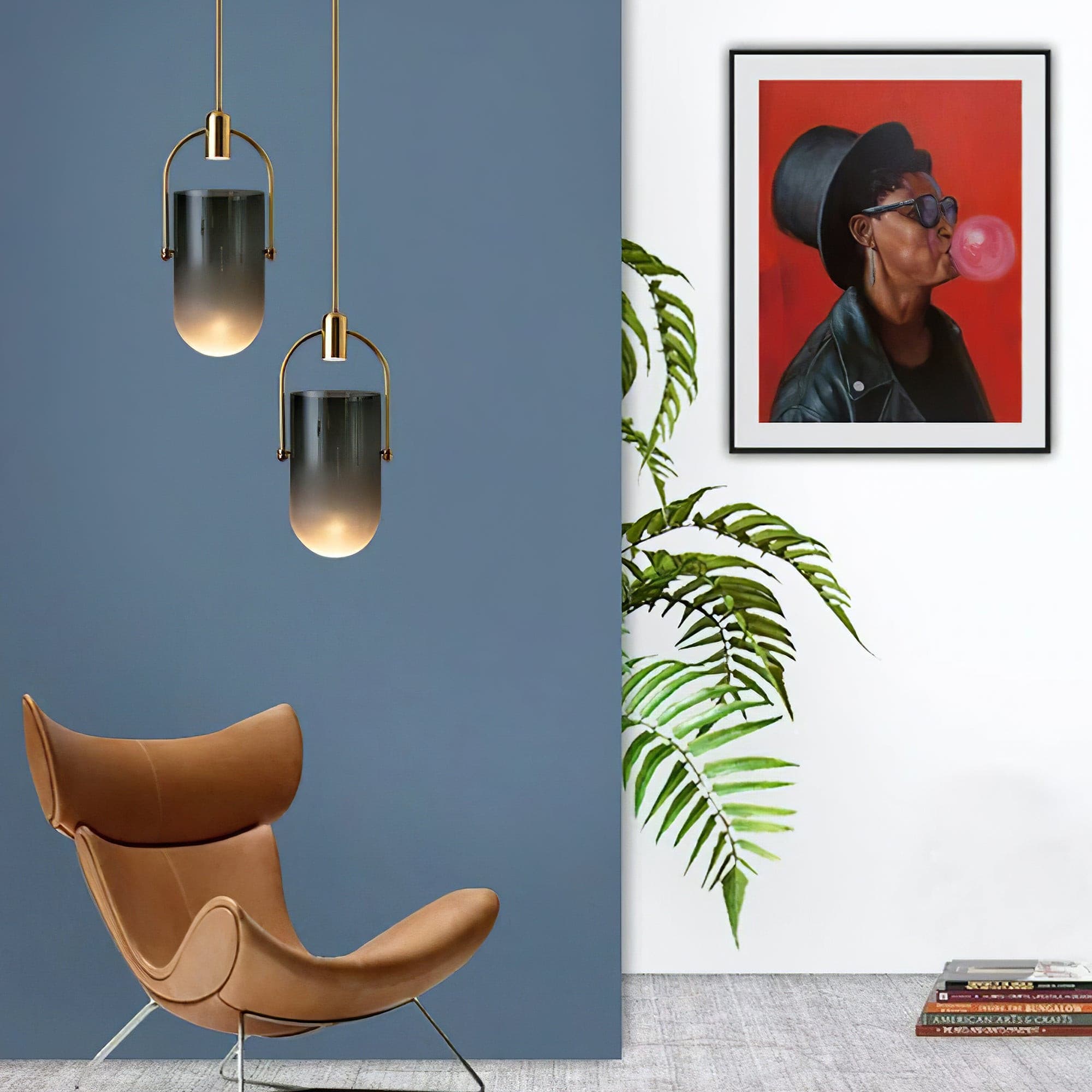 Modern Glass Pendant Light Frosted Dome LED Design