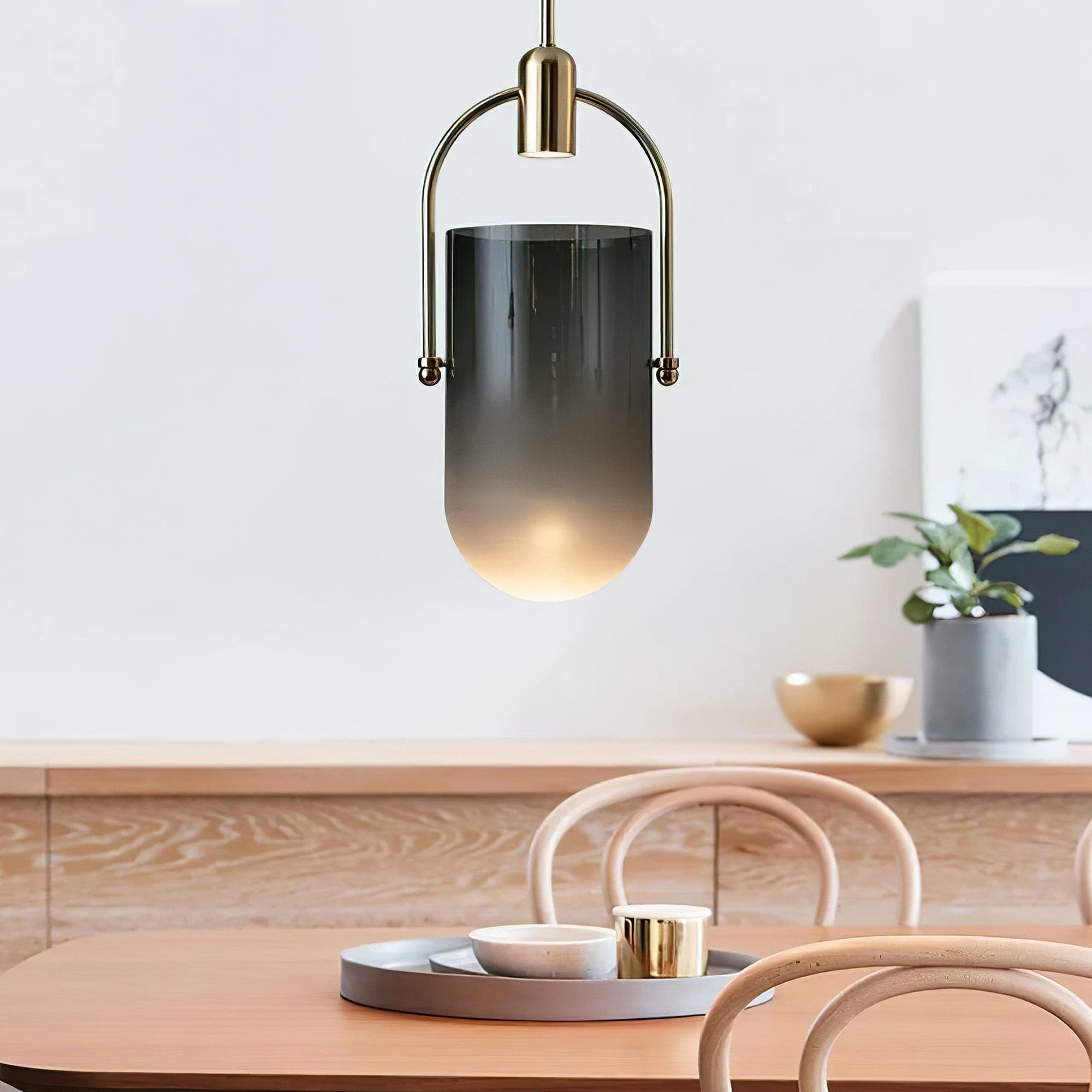 Modern Glass Pendant Light Frosted Dome LED Design