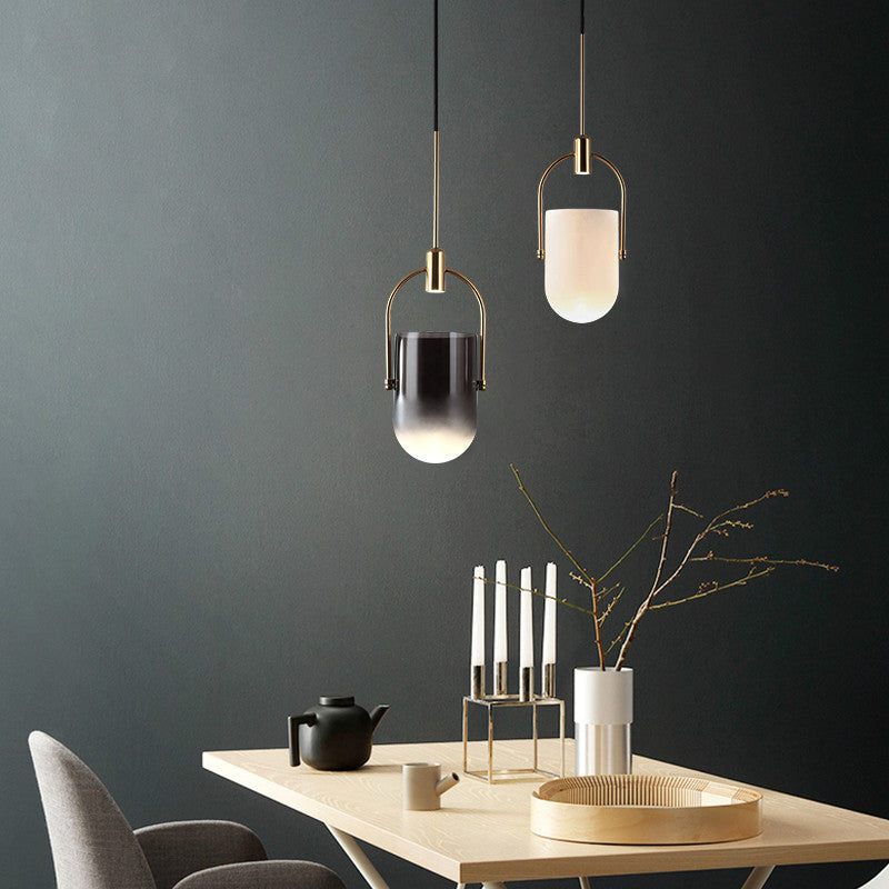 Modern Glass Pendant Light Frosted Dome LED Design