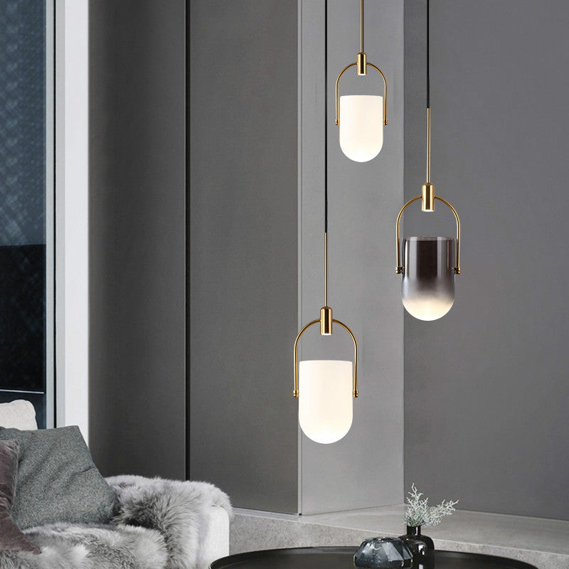 Modern Glass Pendant Light Frosted Dome LED Design
