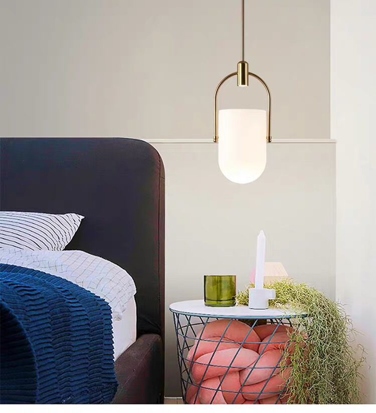 Modern Glass Pendant Light Frosted Dome LED Design