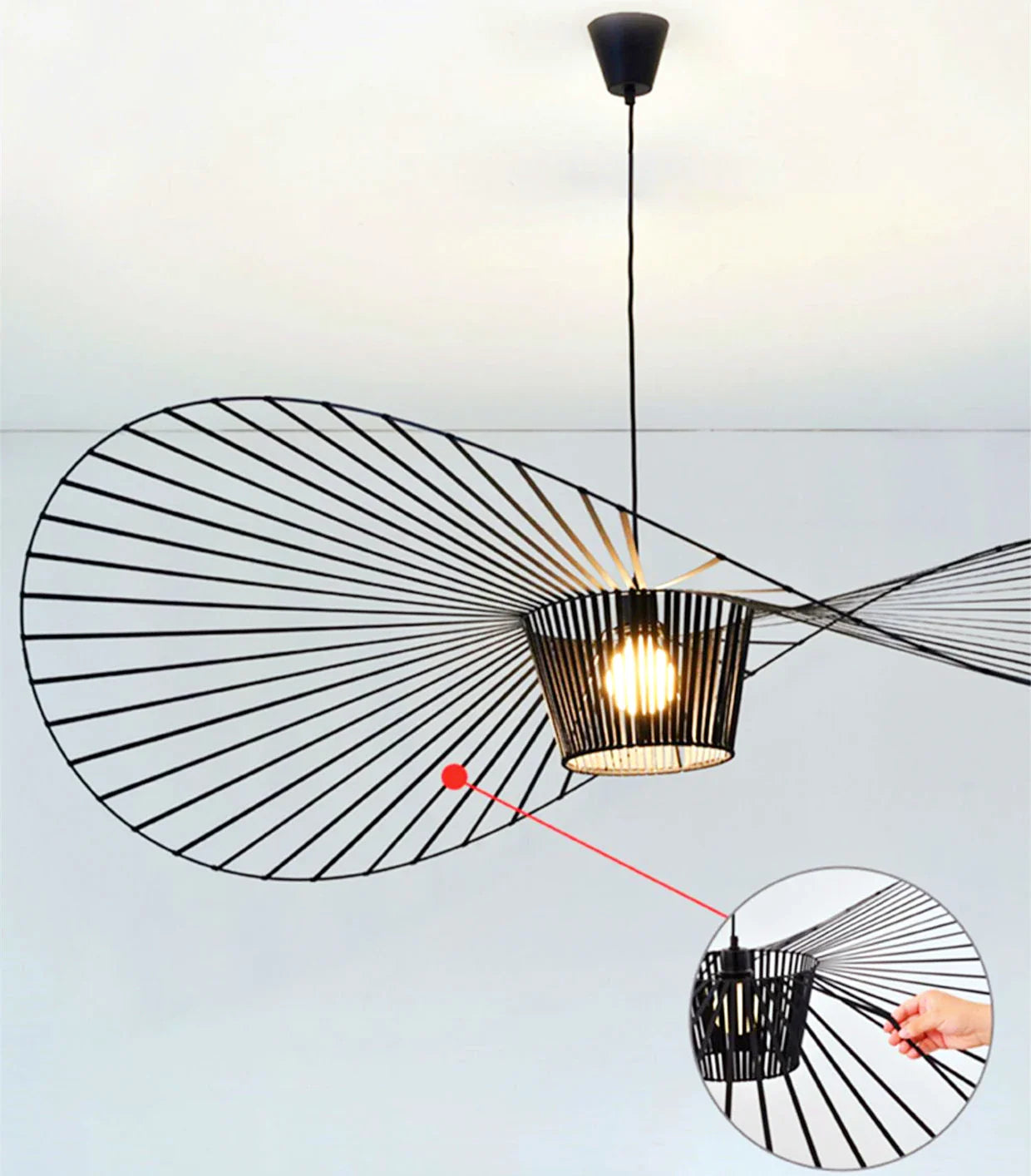 Schaduw strak zwarte design hanglamp