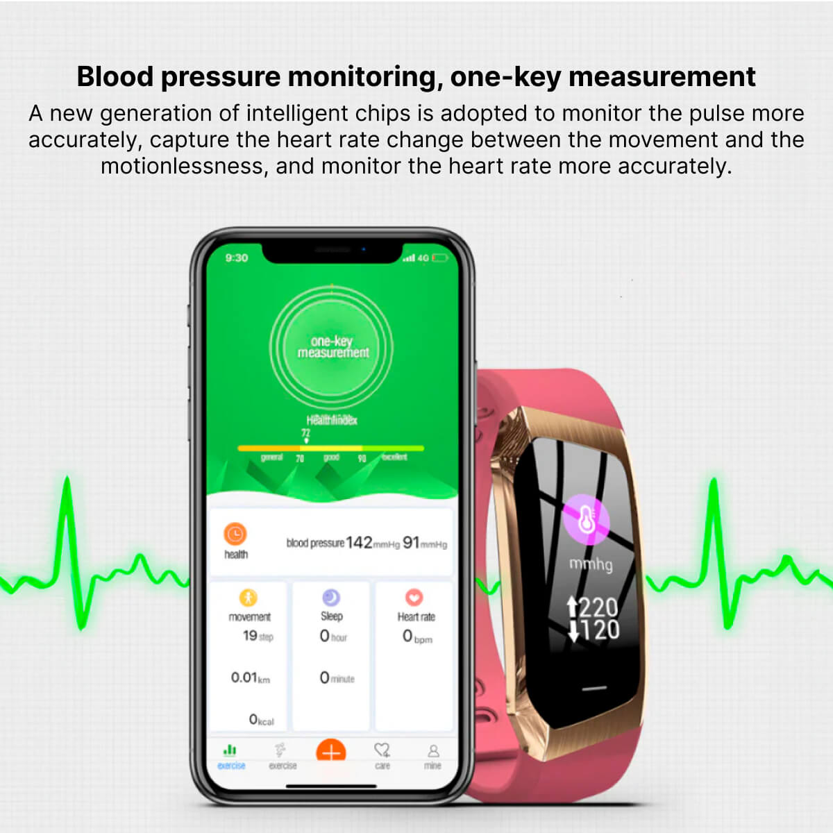 Smart Fitness Watch Blood Pressure, Heart Rate and Activity Tracking