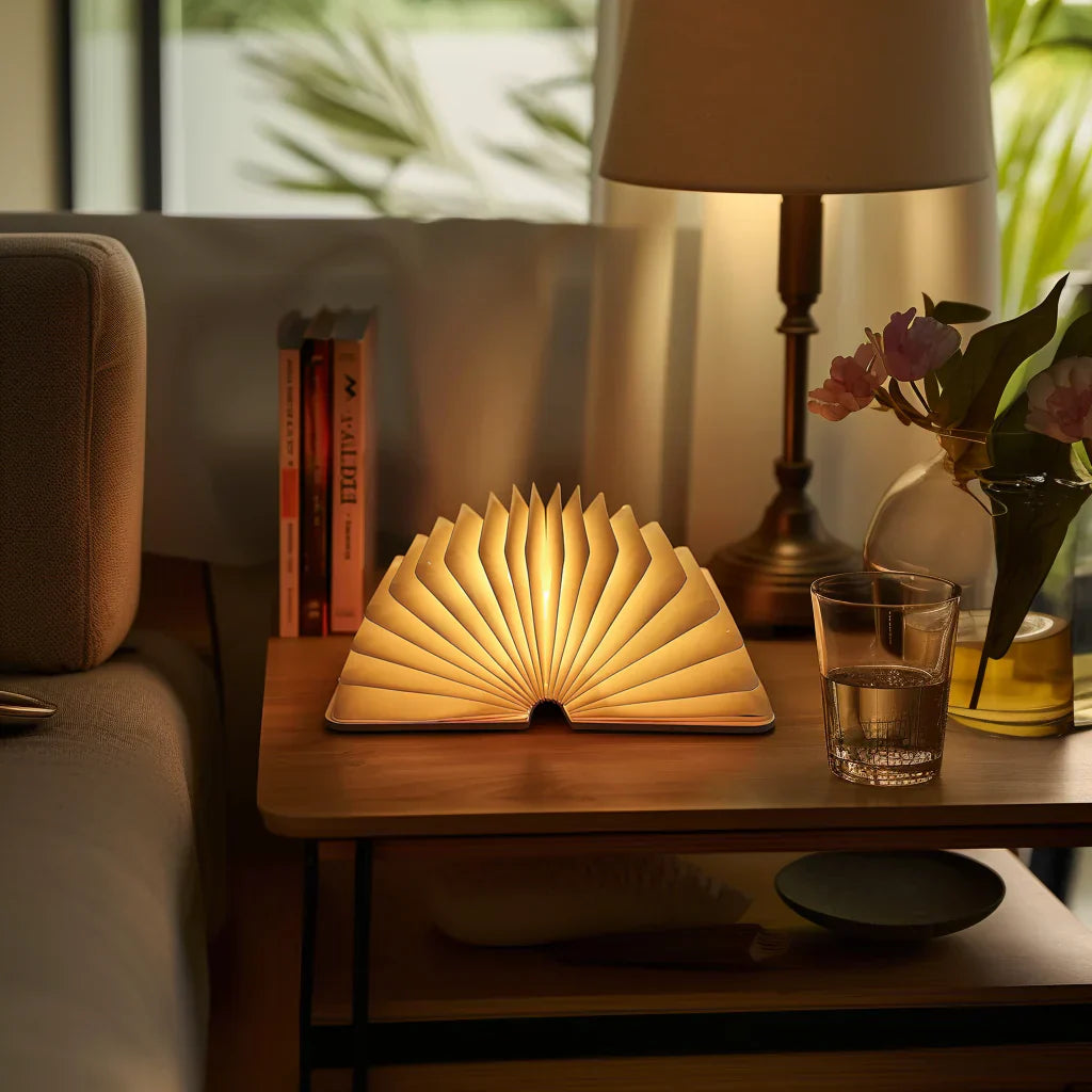 Enchanted Book Lamp Foldable LED Night Light with USB Rechargeable Battery