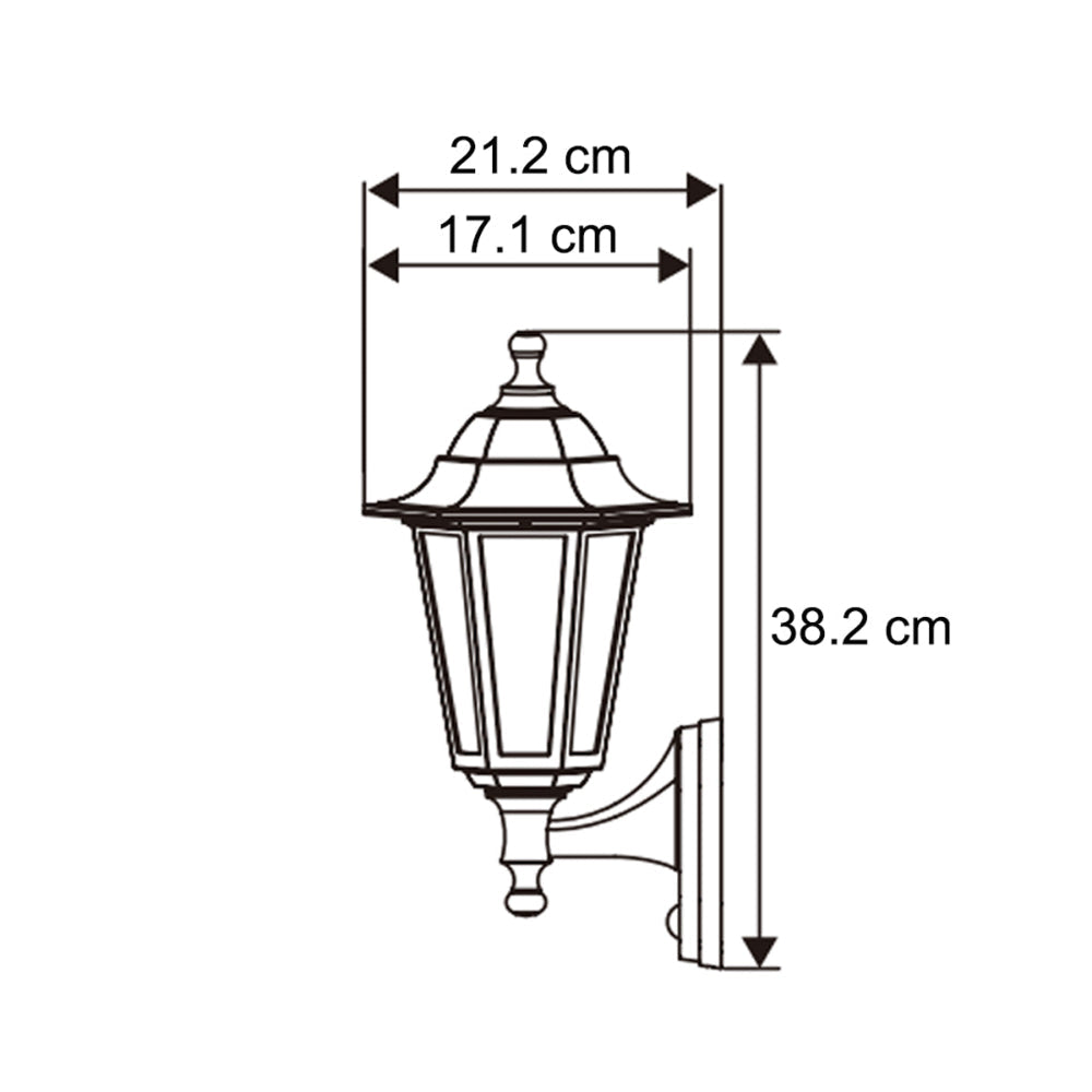 Traditional Outdoor Wall Light with Sensor Durable Black Finish