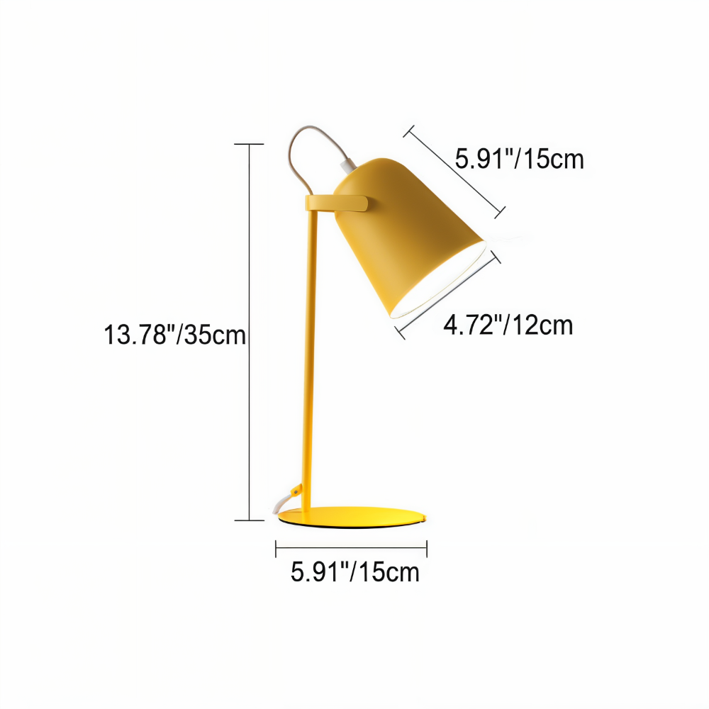 Compact Desk Lamp Rotating Shade with Adjustable Brightness