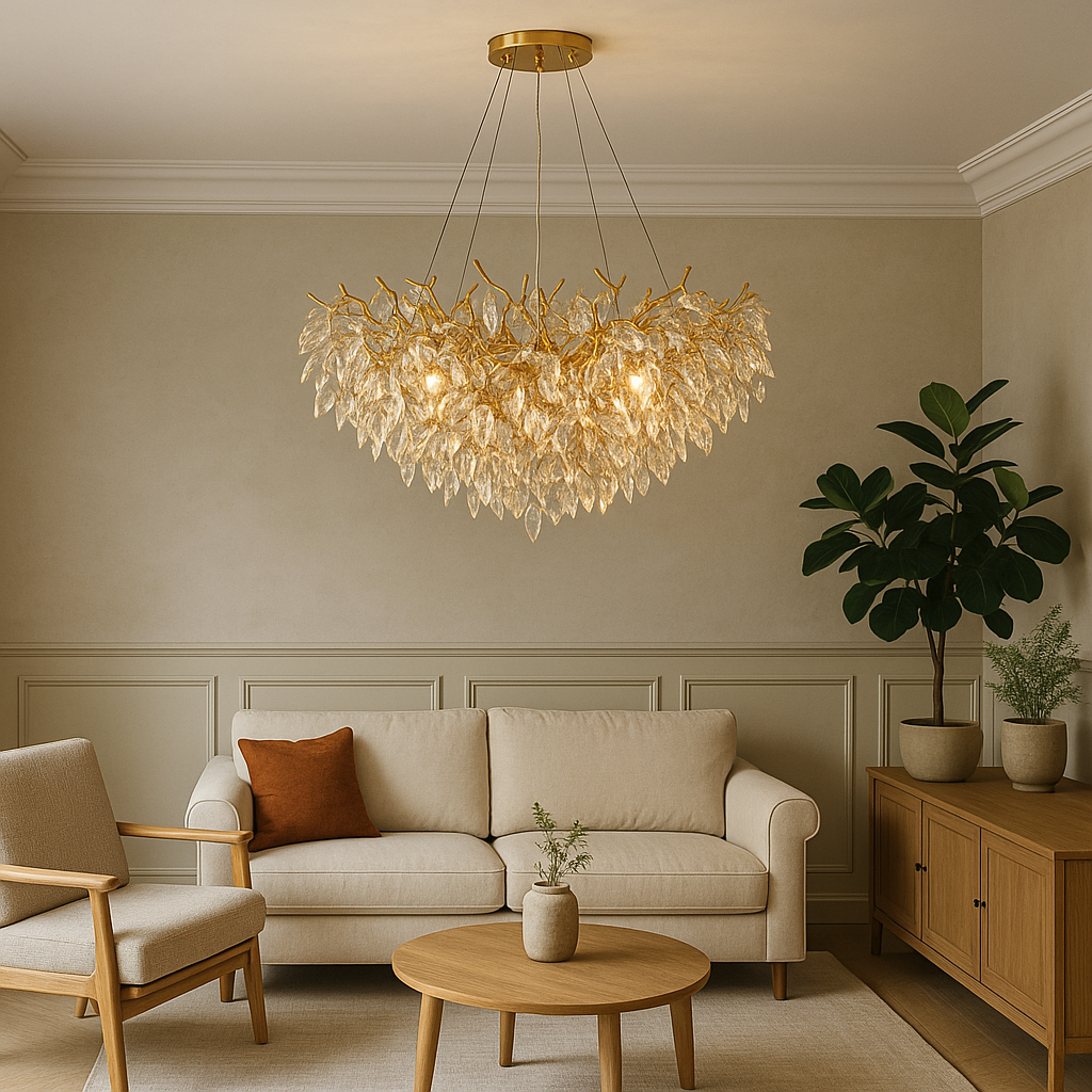 Round Crystal LED Chandelier in Modern Precision-Cut Crystals