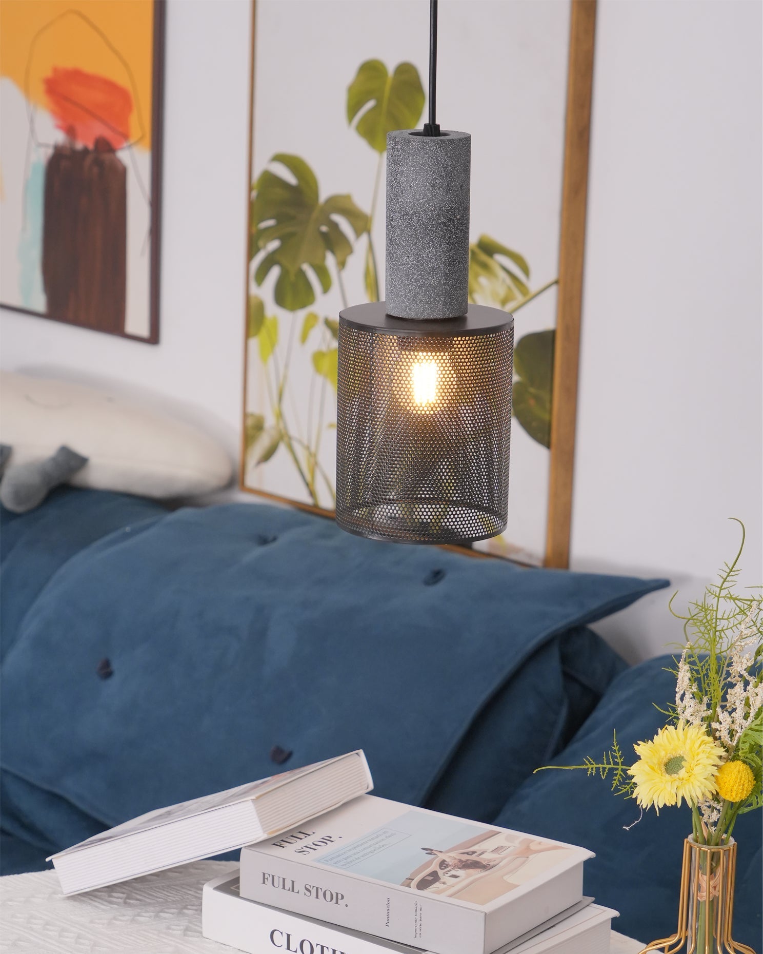 Minimalist Concrete Pendant Light Modern Industrial Home Décor