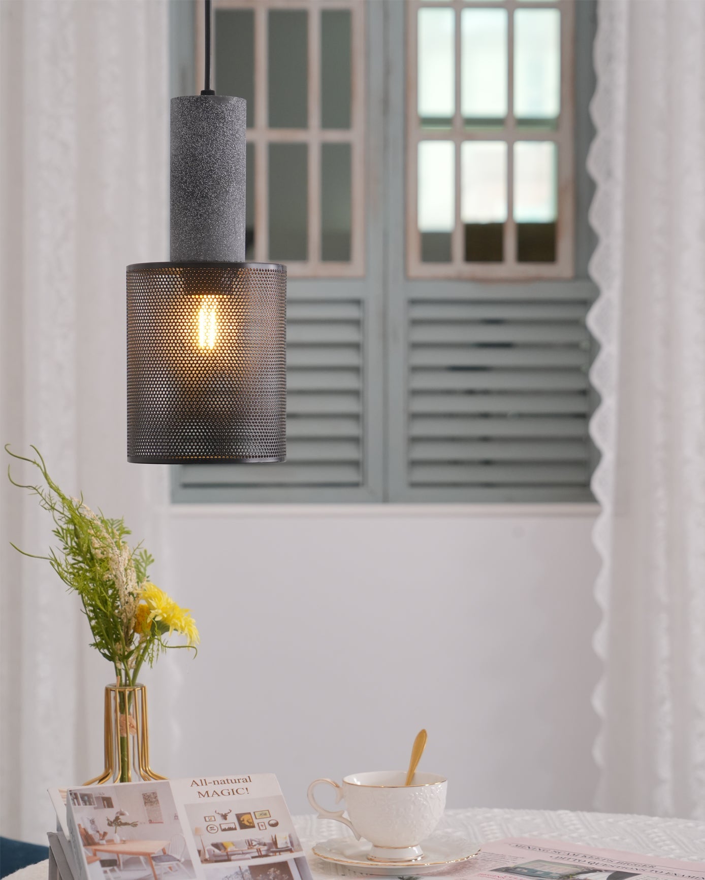 Minimalist Concrete Pendant Light Modern Industrial Home Décor