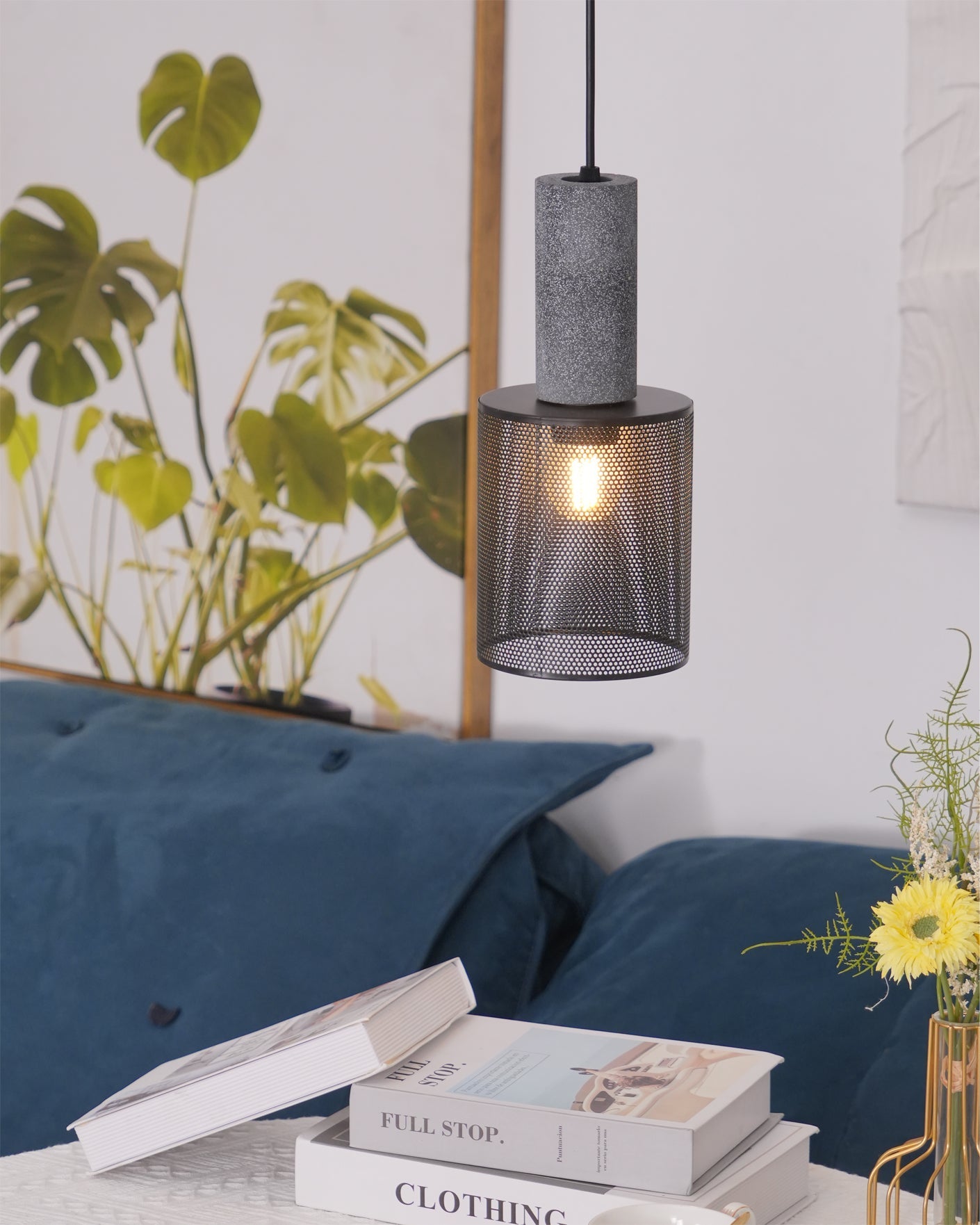 Minimalist Concrete Pendant Light Modern Industrial Home Décor