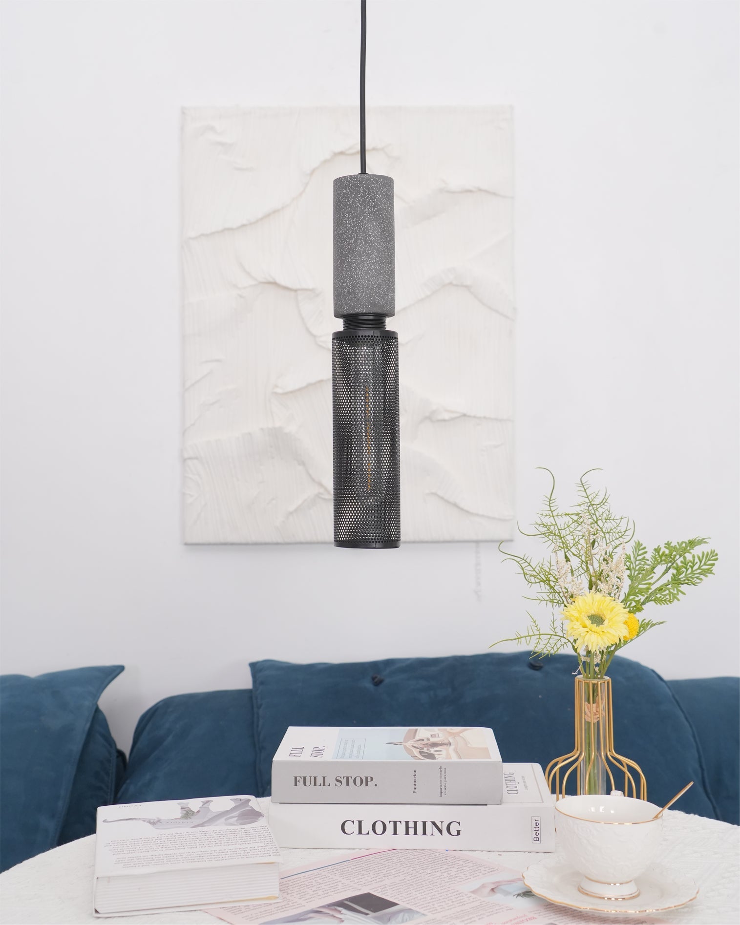 Minimalist Concrete Pendant Light Modern Industrial Home Décor