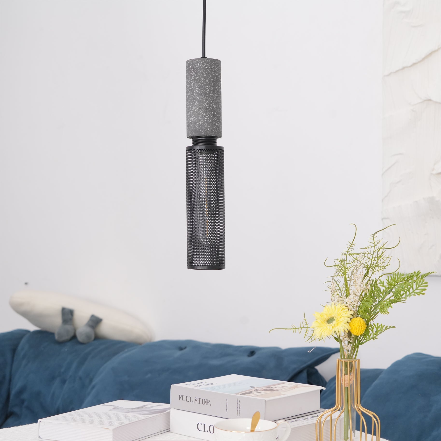 Minimalist Concrete Pendant Light Modern Industrial Home Décor