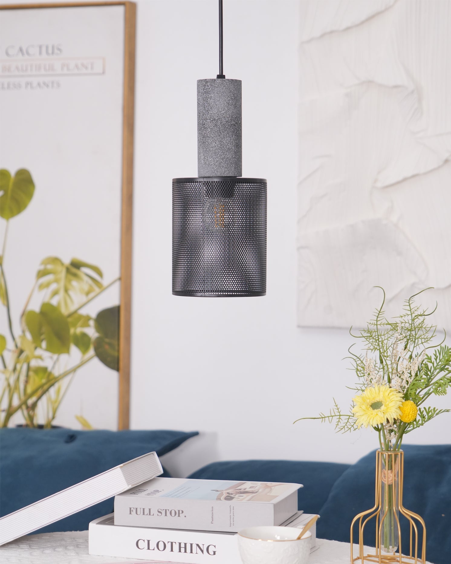 Minimalist Concrete Pendant Light Modern Industrial Home Décor