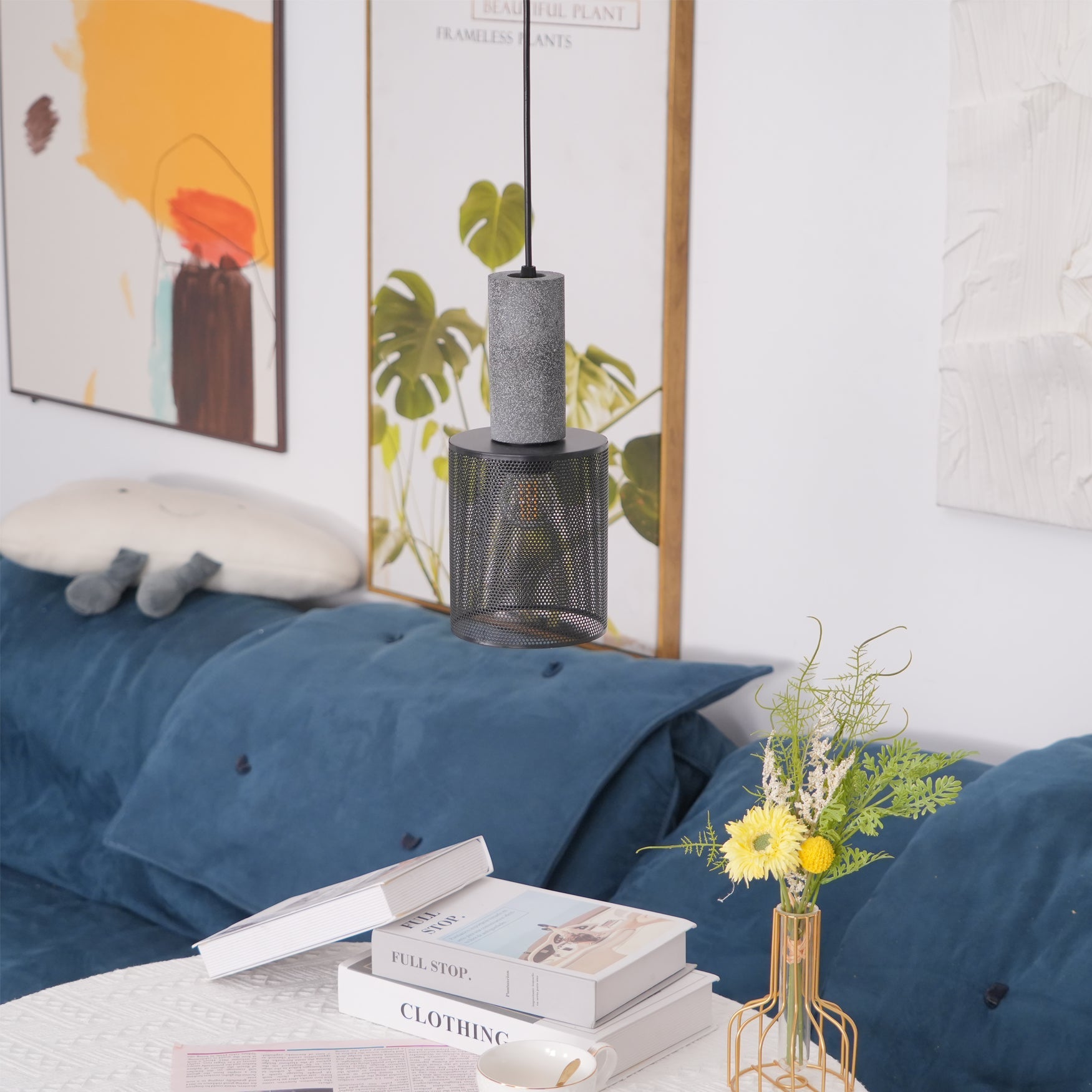 Minimalist Concrete Pendant Light Modern Industrial Home Décor