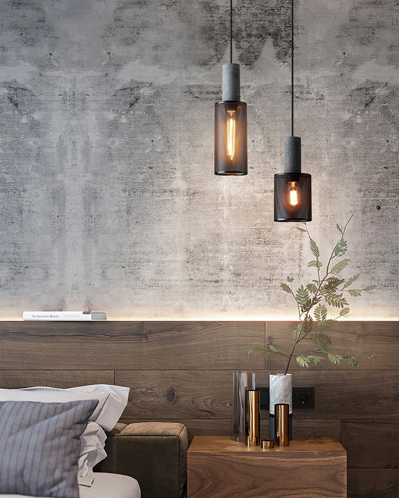Minimalist Concrete Pendant Light Modern Industrial Home Décor
