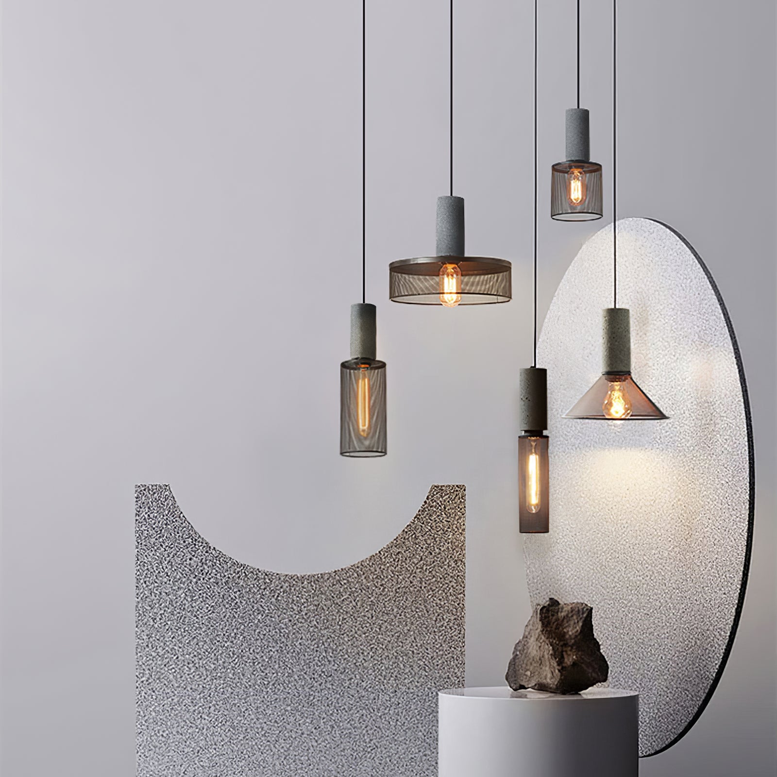 Minimalist Concrete Pendant Light Modern Industrial Home Décor