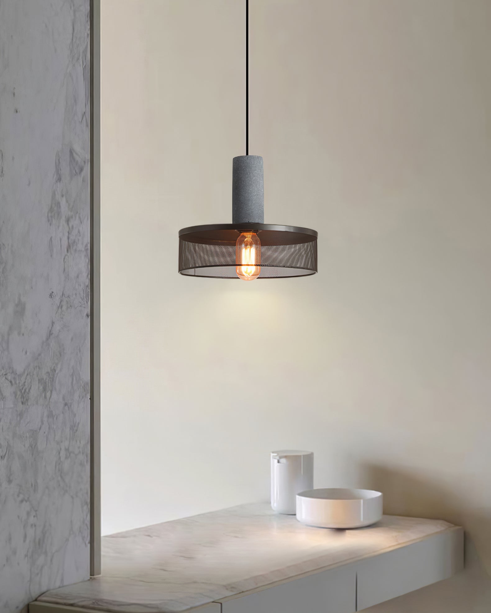 Minimalist Concrete Pendant Light Modern Industrial Home Décor