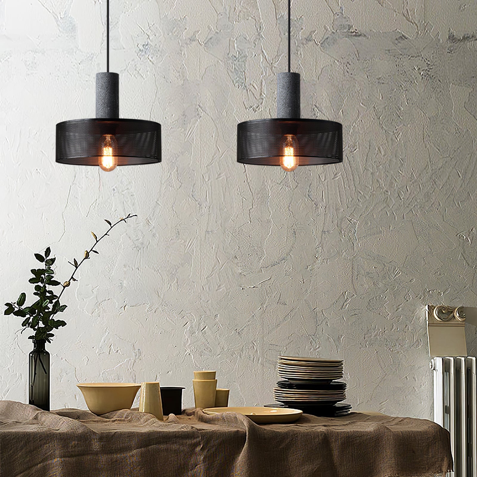 Minimalist Concrete Pendant Light Modern Industrial Home Décor