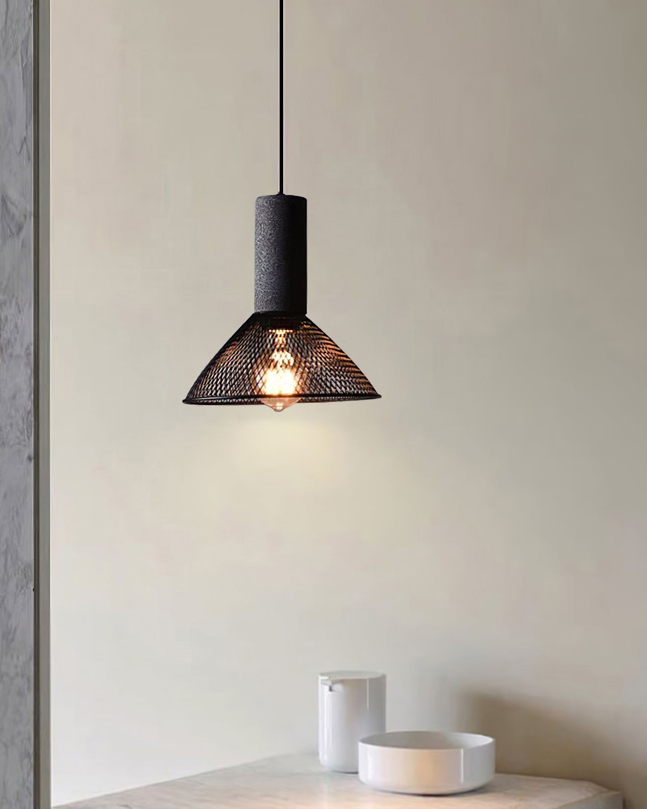 Minimalist Concrete Pendant Light Modern Industrial Home Décor