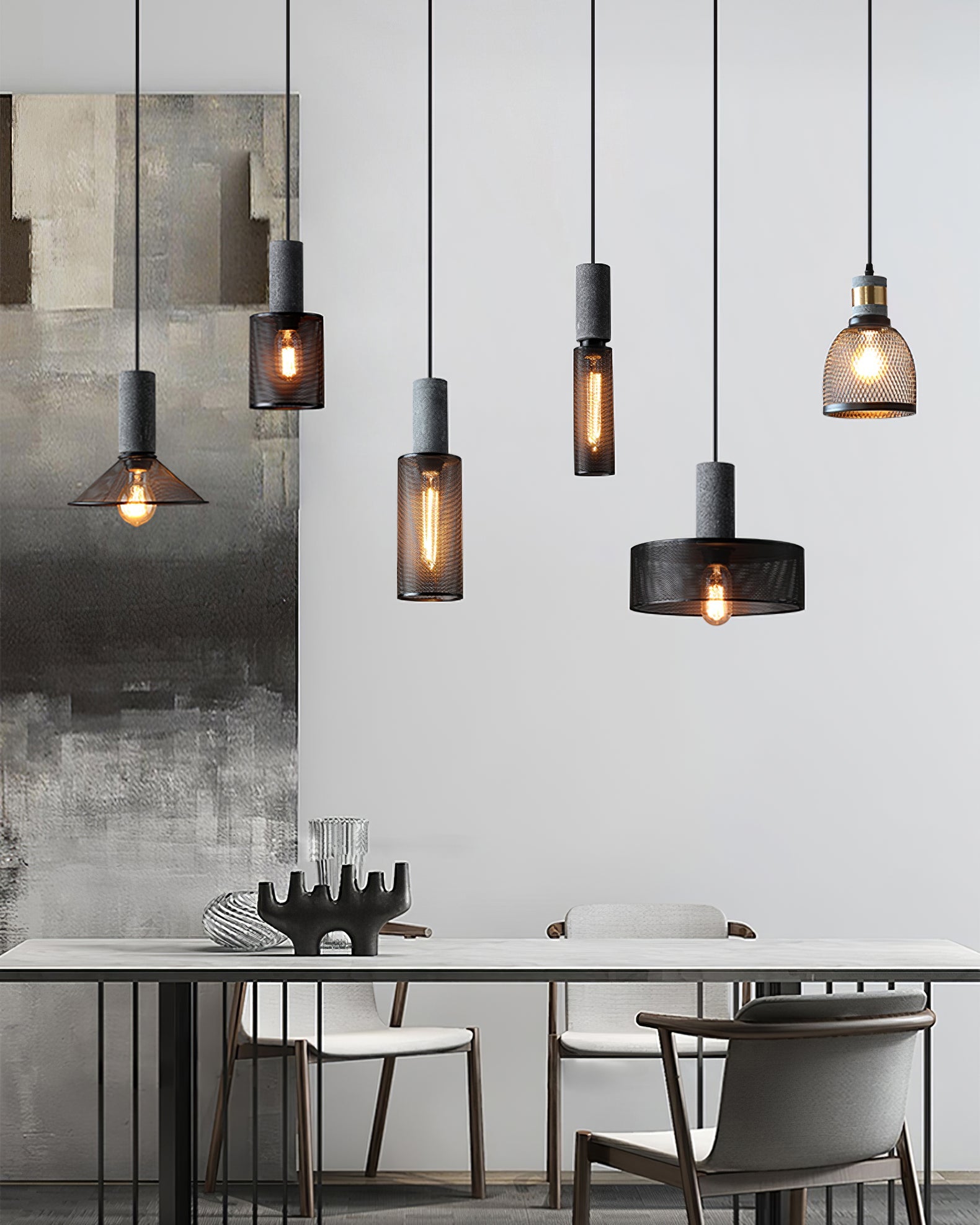 Minimalist Concrete Pendant Light Modern Industrial Home Décor