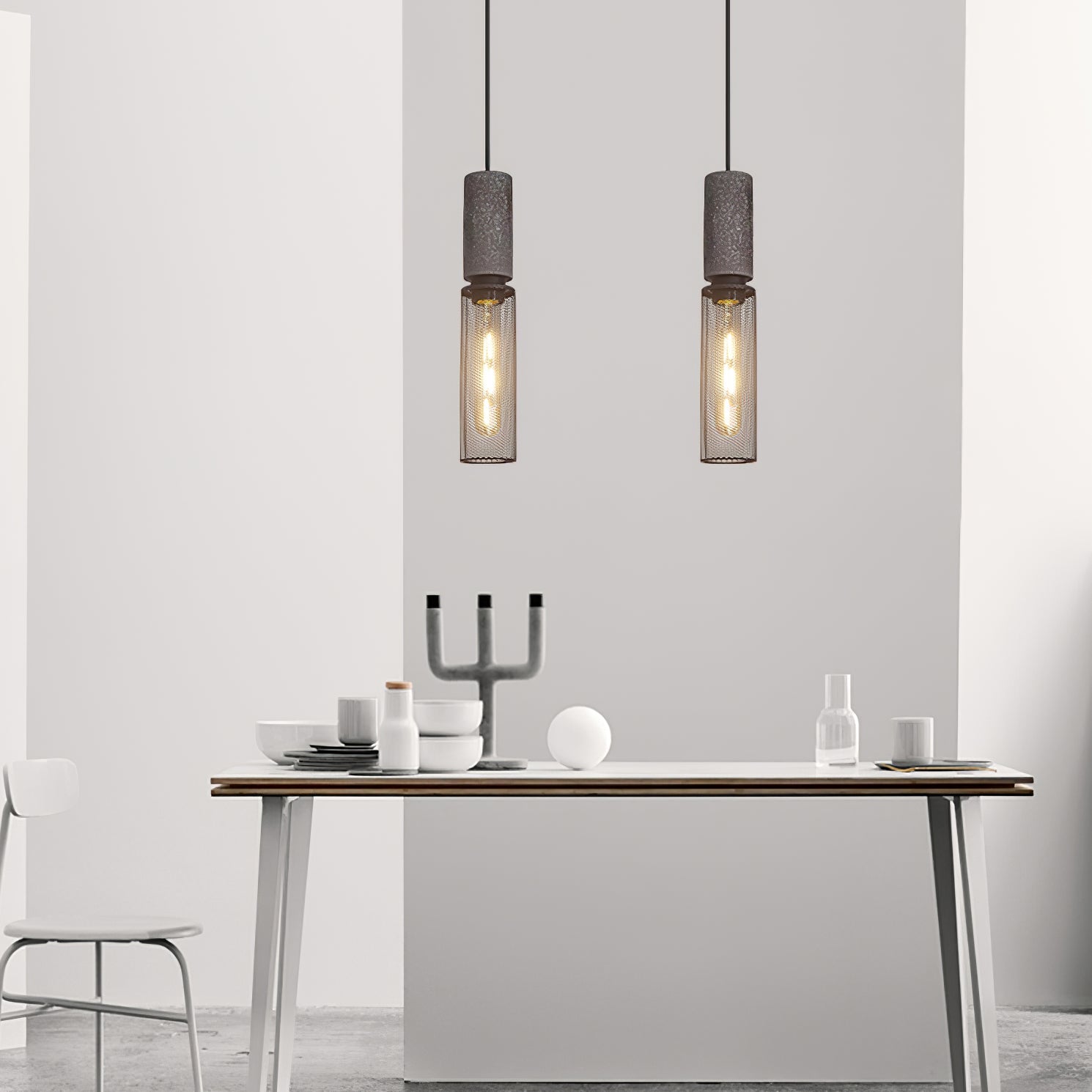 Minimalist Concrete Pendant Light Modern Industrial Home Décor